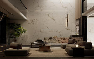 Dalles de pierre frittée effet marbre blanc 12 mm, dalles de porcelaine effet marbre gris 1200x2800 mm, aspect <span class=keywords><strong>béton</strong></span> - Product Image 2
