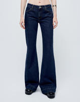 Jeans évasés taille basse pour femmes, style streetwear, coupe large, style années 70, fabrication directe usine OEM ODM
