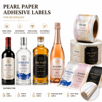Etiquetas Autoadhesivas de Papel Perlado de Lujo, Logotipo Personalizado, Papel Dorado en Relieve, Etiquetas Impermeables para Vino, Té y Regalos