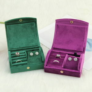 Tassel dark blue retro jewelry box christmas velvet jewelry box