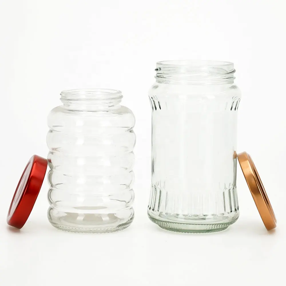 VISTA Unique shaped glass jar good quality food grade mason jar honey bottle 2oz 8oz glass storage jar with lids
