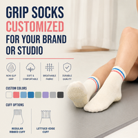 Chaussettes de Pilates personnalisées avec logo sur mesure, antidérapantes, pour le sport, la gym, le fitness et le yoga, avec grip pour femmes