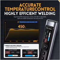 FNIRSI Original HS-02A Lápiz de Soldadura Eléctrico Inteligente 100W Máx. Calentamiento Rápido PD QC DC Kit de Herramientas de Soldadura con Temperatura Ajustable