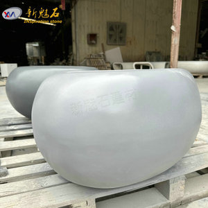 Nouveaux matériaux de construction en pierre, tabouret en béton en forme d'œuf, gris C30, haute résistance, chaise d'intérieur et d'extérieur - Product Image 4