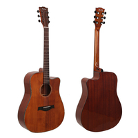 Factory Manufacture Glossy Finishing With Binding Stringed Musical Instrument 41Inch Premium Spruce Solid Acoustic Guitar