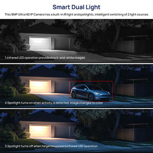 Siyah HIK 5MP 8MP Taret Tipi Hareket Algılama Çift Yönlü Sesli Akıllı Çift Işıklı Alarm Giriş/Çıkış Ağ CMOS Sensörlü 4K POE IP Kamera - Product Image 5