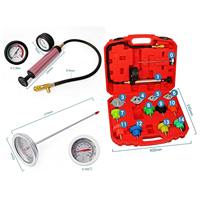 Détecteur de fuite de réservoir d'eau de voiture, testeur de système de refroidissement, détecteur de fuite de liquide de refroidissement, manomètre de pression sous vide, kit de système de refroidissement