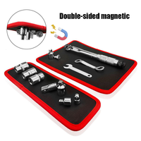 Tapis organisateur d'outils magnétique flexible antidérapant pour réparation automobile, pour vis, boulons, clés et outil de ramassage magnétique télescopique