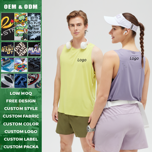 เสื้อกล้ามออกกำลังกายผู้ชายแบบไร้ตะเข็บ แห้งเร็ว ป้องกันแบคทีเรีย 7A ออกแบบโลโก้ได้ตามต้องการ - Product Image 2