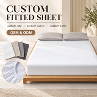 Ensemble de literie sur mesure brodé 100% coton, 3 pièces, drap-housse extra profond, ensemble de taies d'oreiller pour la maison, l'appartement, l'hôtel