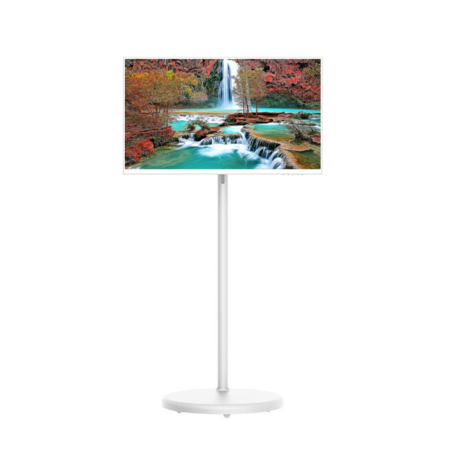 Portable Mini 27" LED White HDTV Smart TV with Incell Touch Screen IPTV LCD Digital Signage Advertising