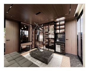 Meubles de style moderne demi-hauteur pour chambre à coucher Garde-robe de vestiaire bon marché avec panneau Design en bois pour usage domestique - Product Image 1