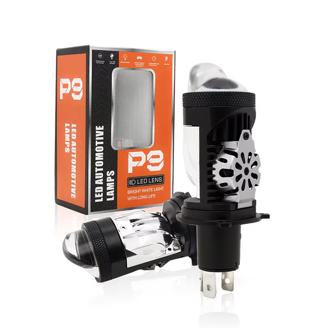P9 Bi LED Motorcycle Headlight Lens Car H4 LED Automobile Mini Projector Lens Integrated HS1 Plug Play Moto Headlight Bulb