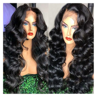 Peluca de Cabello Humano Indio Virgen con Ondas Sueltas y Encaje Frontal para Mujer, Sin Pegamento, HD Completo, Cutícula Alineada, Cabello Peruano