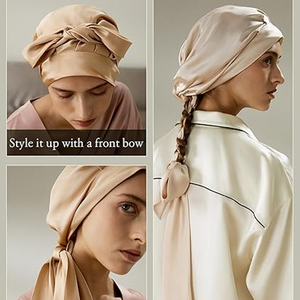 QINGYAN Nouveau Bonnet de Soin Capillaire à Long Ruban, Double Couche, pour la Protection des <span class=keywords><strong>Cheveux</strong></span> à Domicile - Product Image 6