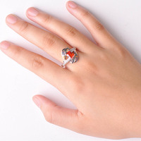 Magnifique bague de fiançailles en argent sterling 925 avec opale arc-en-ciel et CZ AAA, vente en gros de bijoux en opale