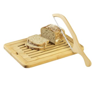 Wooden <b>Bread</b> <b>Knife</b> With Breadcrumb Tray Rectangle Cutting Board Kitchen <b>Bread</b> Slicing Tool Easy To Clean - Product Image 1