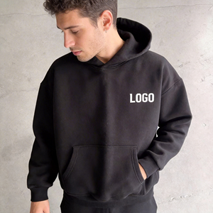 2026 New Men's Woven Unlined Eco-Friendly Spring Pullover <b>Hoodie</b> Solid Color Custom Logo Casual Sweatshirt ODM USA Wholesale - Product Image 1