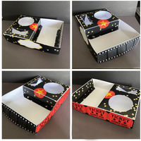 Boîte à popcorn en papier sur le thème de l'arc-en-ciel pour les soirées cinéma pour enfants / Plateau de style cinéma, boîte à collation familiale, plateaux à collation pour les soirées cinéma