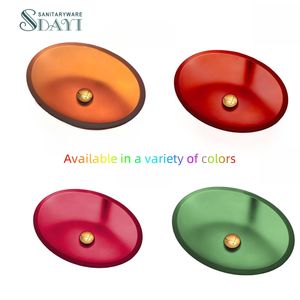 SDAYI, lavabos de <span class=keywords><strong>cristal</strong></span> de estilo transparente de lujo ligero, <span class=keywords><strong>lavabo</strong></span> ovalado, <span class=keywords><strong>lavabo</strong></span> de mano, <span class=keywords><strong>lavabo</strong></span> de vidrio templado - Product Image 6