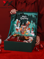 Boîte cadeau de Noël en papier d'emballage pour vêtements et chaussettes, boîte cadeau surprise avec logo personnalisé, vente chaude