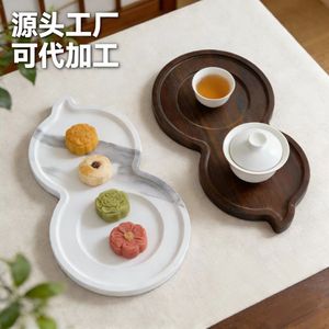 Simple fruit and snack serving dish for home use; creative high-end <b>tea</b> <b>tray</b> for restaurants; irregular afternoon <b>tea</b> gourd - Product Image 1