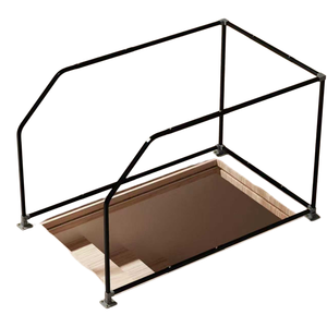 Rampe de sécurité robuste et réglable en tube carré d'acier forgé, noir mat thermolaqué, résistante à la rouille et aux rayures, pour grenier et usage domestique - Product Image 1