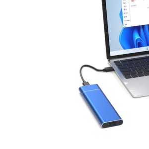 Boîtier de disque dur mobile M2 NVMe double protocole en aluminium bleu, USB3.1 Type-C, SSD externe, nouveau SSD externe M2 B - Product Image 2