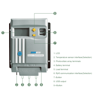 Contrôleur de charge solaire MPPT 10A/20A/30A/40A 12V/24V AUTO avec WIFI ou Bluetooth, contrôleur MPPT avec écran LED - Product Image 3
