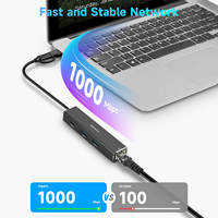 RSHTECH 2 en 1 câble 4 en 1 USB Hub 3.1Hub Gen2 aluminium 10Gbps Type c hubs commutateur adaptateur Ethernet pour PC hybride