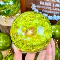 Vente en gros usine : Sphère de cristal d'opale verte naturelle, pierre précieuse polie, boule de pierre, en vrac, pour la guérison énergétique, cadeaux et ornements en cristal