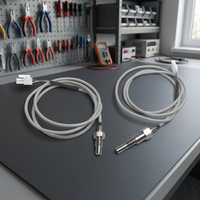 Sonda Termopar PT100 Tipo K, Sensores de Alta Temperatura con Cables para Medición