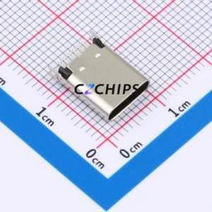 UC13-0B24F00P11 USB Connector SMD Connector ( Connector Type: Type-<b>C</b> )( Gender: Female )( Mounting Type: <b>Clamp</b> Plate ) - Product Image 1