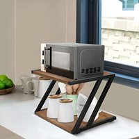 Étagère de rangement multifonctionnelle en bois et métal Chicon Home Living Room avec pieds antidérapants réglables, un seul niveau