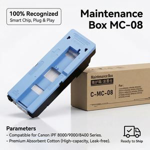 Boîte de maintenance Enlite MC08 pour <span class=keywords><strong>Canon</strong></span> ImagePROGRAF IPF8000 IPF8100 IPF8400 IPF9000 IPF9400S, réservoir d'encre usagée avec puce - Product Image 1