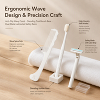 Kit dentaire de luxe haut de gamme pour hôtel, ensemble d'articles de toilette jetables, brosse à dents, peigne, kit de rasage, savon, bonnet de douche, logo personnalisé OEM, chambre d'hôtes