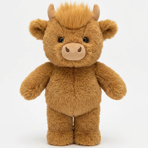 Jouets en peluche mignons Su Gao DiNiu Vache et Taureau à poils longs, poupée de simulation, oreiller rembourré en coton PP, ornement de canapé - Product Image 1