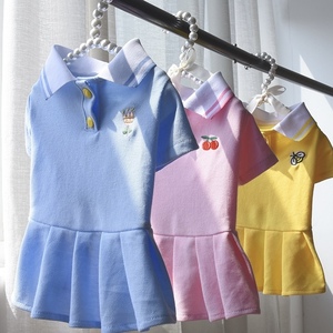 Abito Estivo Primaverile per Cani di Piccola <span class=keywords><strong>Taglia</strong></span>, Design Classico Moderno con Stampa Carina, in Cotone Confortevole - Product Image 1