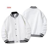 Blouson d'aviateur simple boutonnage OEM pour hommes, col montant, fermeture à glissière, automne, printemps, coupe-vent en toile avec broderie