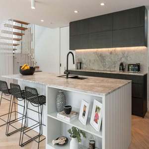 Meubles de cuisine modulaires modernes à assembler soi-même, avec pieds relevés, en acier inoxydable, bois massif et panneaux MDF - Product Image 3