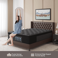 Matelas de lit à ressorts ensachés en gel de refroidissement de 8/10/12/14 pouces Matelas 5 étoiles en latex naturel mousse à mémoire de forme pour hôtel King Queen Matressess
