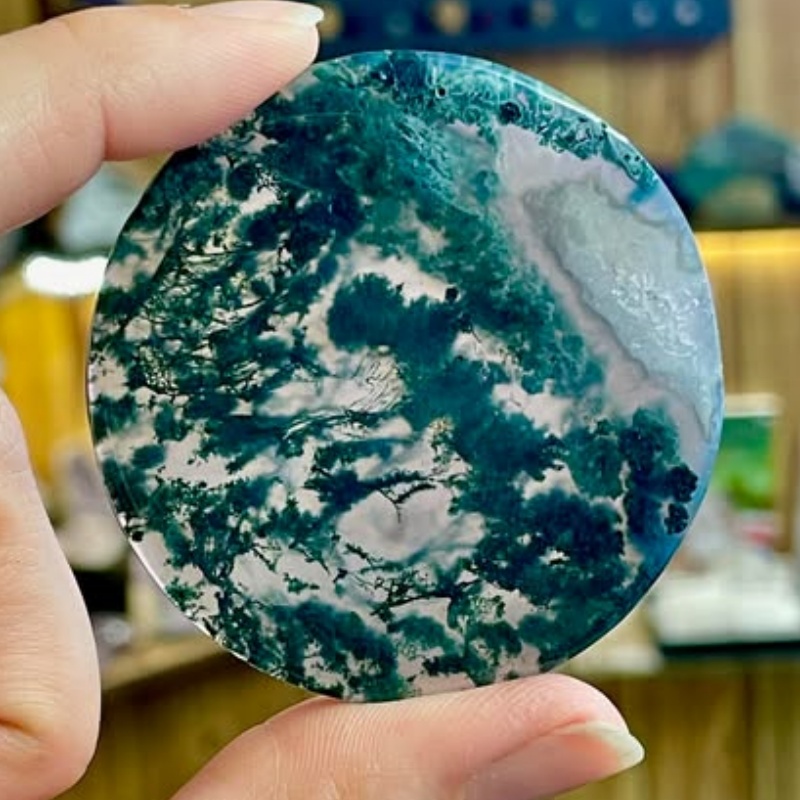 แผ่นหินโมสอาเกตสีเขียว