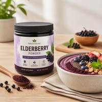 Natuurlijk Wild Vlierbessen Fruitpoeder FVP-37 Voedingskwaliteit Anthocyanine Instant Wateroplosbaar Sappoeder 1kg Trommel/Fles Verpakking