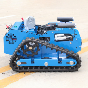 <b>Remote</b> <b>Control</b> Cordless Industrial <b>Tracked</b> Lawn <b>Mower</b> Flat Blade Adjustable Cutting Height 1 20cm 500m Range Replaceable Engine - Product Image 2