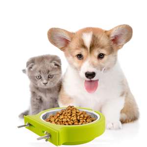 Cage suspendue en acier inoxydable écologique pour animaux de compagnie, mangeoire pour chien avec eau amovible et tasse de coop alimentaire - Product Image 6