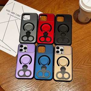 Custodia per telefono magnetica all'ingrosso per <span class=keywords><strong>iPhone</strong></span> 15 Pro Max 14 13 12 <span class=keywords><strong>11</strong></span> <span class=keywords><strong>Cover</strong></span> <span class=keywords><strong>protettiva</strong></span> TPU PC con cavalletto in metallo - Product Image 6