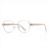 Monture de lunettes de vue légère bicolore en métal, forme carrée et ronde, pour usage quotidien
