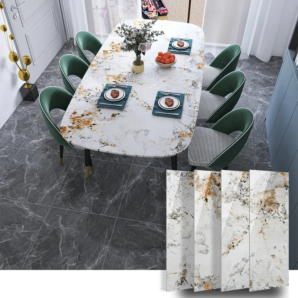 Sintered Stone Marble Natural Streak Glossy Luxury Modern Dining Room Corridor Wear Resistant Ceramic Terracotta Decorative Wall