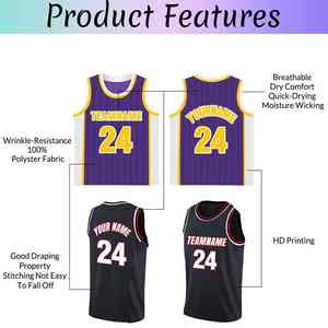 Maillot de basket-ball réversible unisexe en polyester, logo personnalisé, taille plus, séchage rapide, respirant, antibactérien, vêtements de sport - Product Image 6