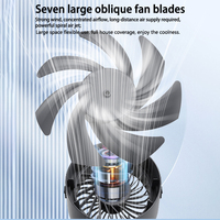 Ventilateur de bureau portable fourni par l'usine chinoise, turbo, vent puissant, batterie 3000 mAh, ventilateur suspendu pour la maison, le bureau, la cuisine, les toilettes